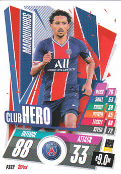 Marquinhos Paris Saint-Germain 2020/21 Topps Match Attax CL Club Hero #PSG02